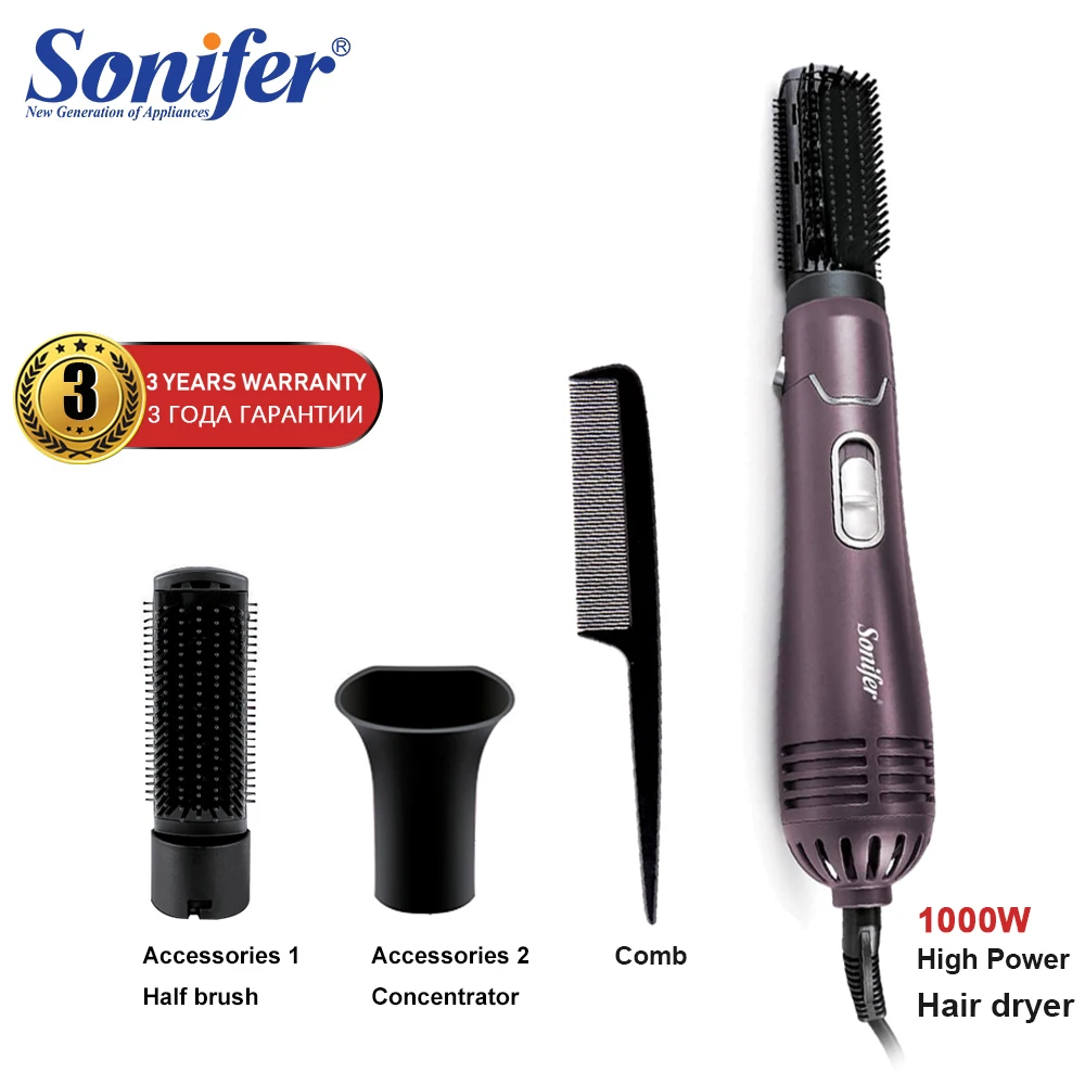 

Professional 1000W Hair Dryer Powerful Brush Collect 2 In 1 Blow Hair Styler Fan Salon Styling Tool Tools Sonifer