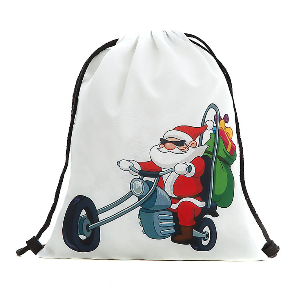 Мода 2018 г. хлопковая сумка-мешок для женщин Рождество конфеты подарок сумка комплект карман Санта Клаус Снеговик печатных магазин сумки