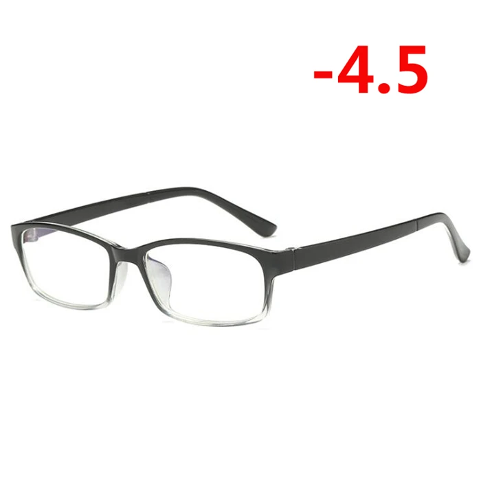 0-0,5-1-1,5-6. 0 готовой близорукость очки Для женщин Для мужчин Anti-Blu-ray черный прозрачный каркас с коротким-очки для коррекции зрения со степенью - Цвет оправы: Myopia 450