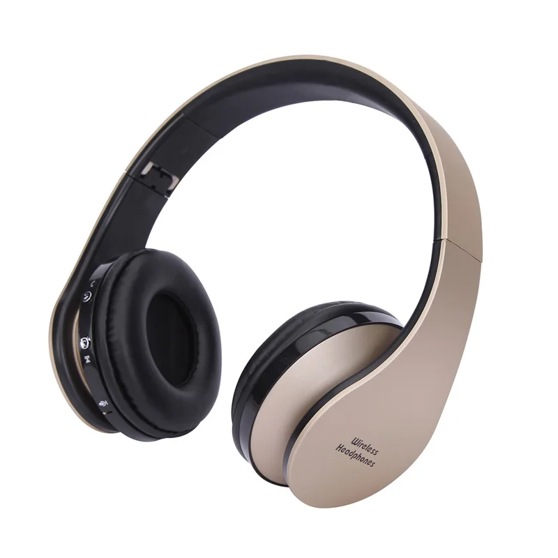 Новое поступление красочные стерео аудио Mp3 шлем Bluetooth гарнитура складные беспроводные наушники розовое золото наушники с mi c Xiao mi - Цвет: NX-8252 gold