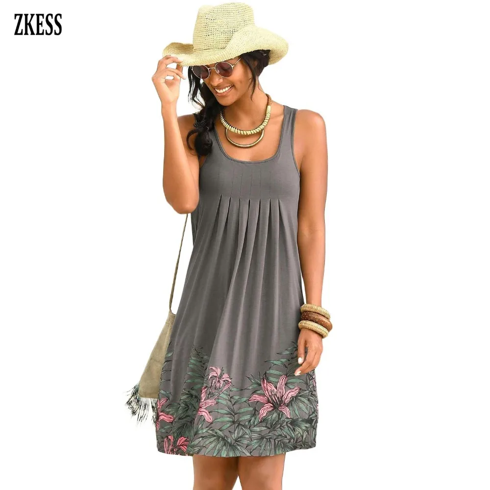 Gray-Beachtime-Sleeveless-Beach-Dress-LC220646-11-1