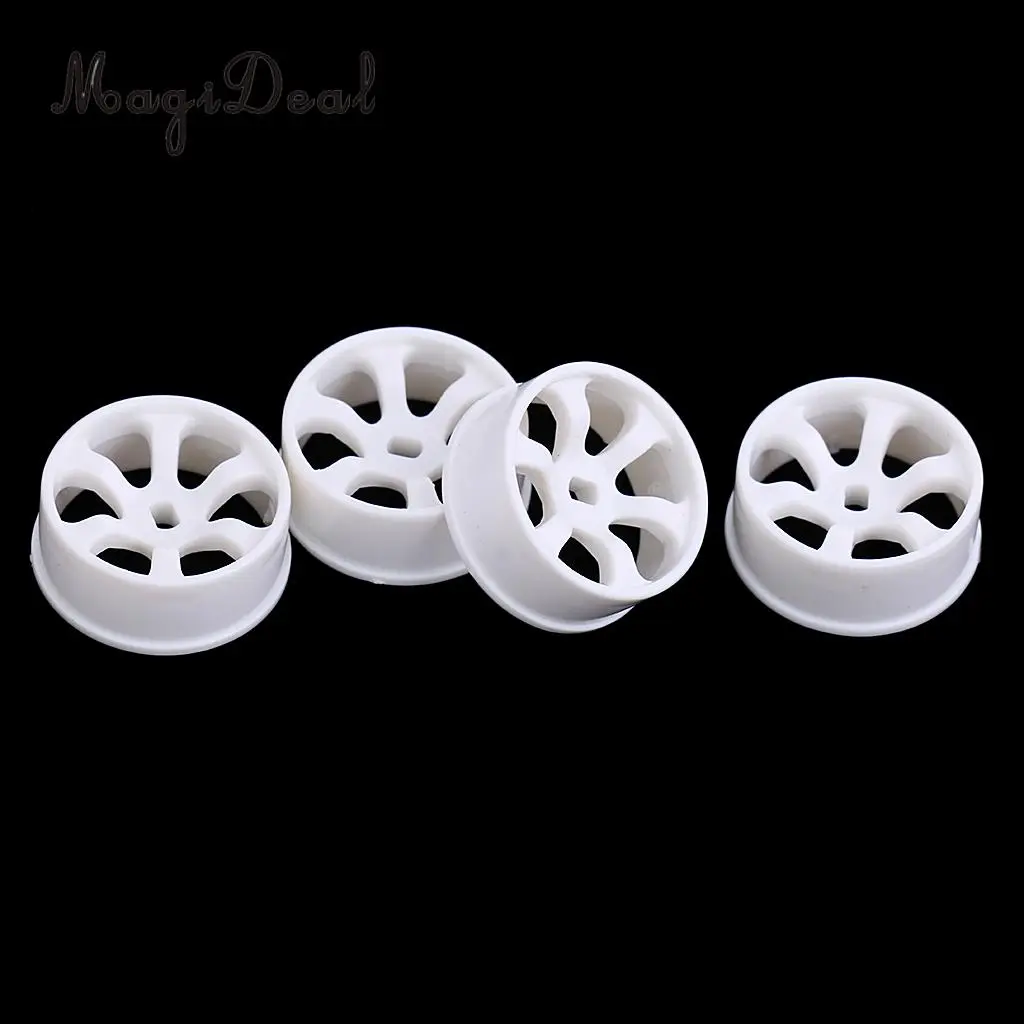 MagiDeal 4Pcs Plastic White Wheel Rim for WLtoys K969 K989 P929 1/28 RC Drift Car Spare DIY Parts