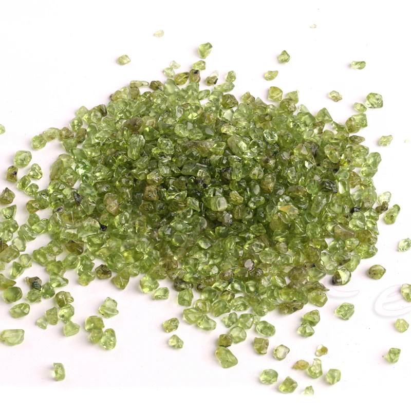 

50g 5-7mm Natural Peridot Olivine Quartz Crystal Stone Rock Chips Lucky Healing M15