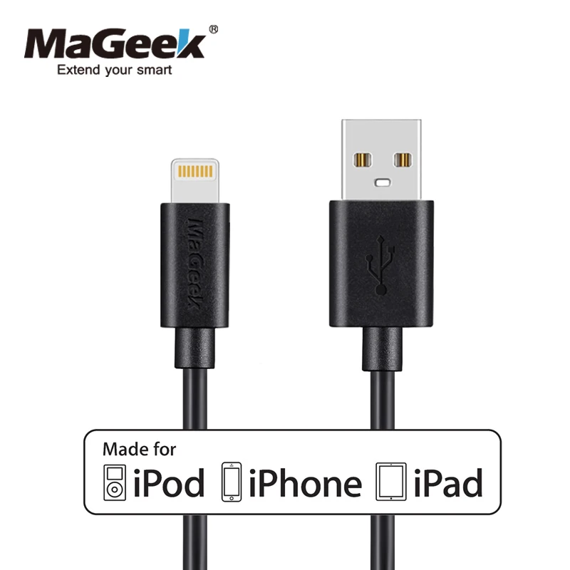 MaGeek 1,8 м/6 футов длинные кабели для мобильных телефонов Сертифицированный MFi кабель Lightning-USB для iPhone Xs Max X 8 7 6 5 iPad 4 iOS 10 11 12