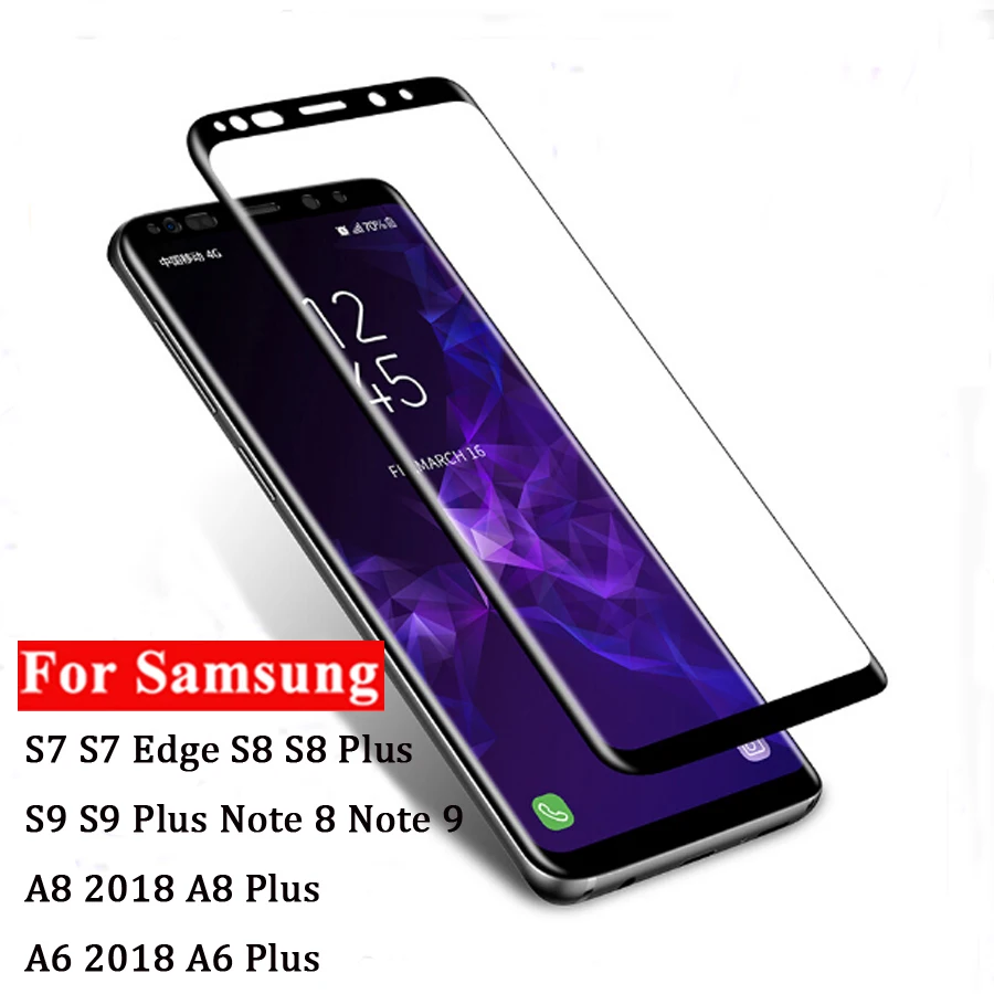 

S9 Full Cover Tempered Glass For Samsung Galaxy S9 Plus S8 Plus Note 8 Note 9 A6 Plus A8 Plus 2018 Screen protector Note9 S7Edge