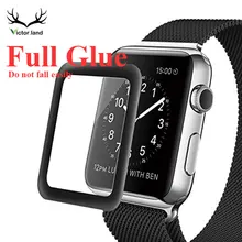 Полный клей для iWatch для Apple Watch Series 5 4 3 2 1 38 мм 42 мм 40 мм 44 мм крышка Закаленное Защитная стеклянная пленка для экрана чехол 3D