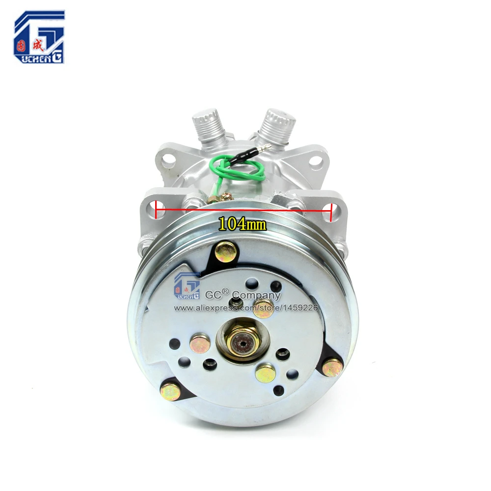 US $64.27 Sanden 508 Sd508 5h14 Compressor 12v 24v 2 Groove V Blet Pulley Tractor Excavator Heavy Duty Truck Air Conditioning Universal