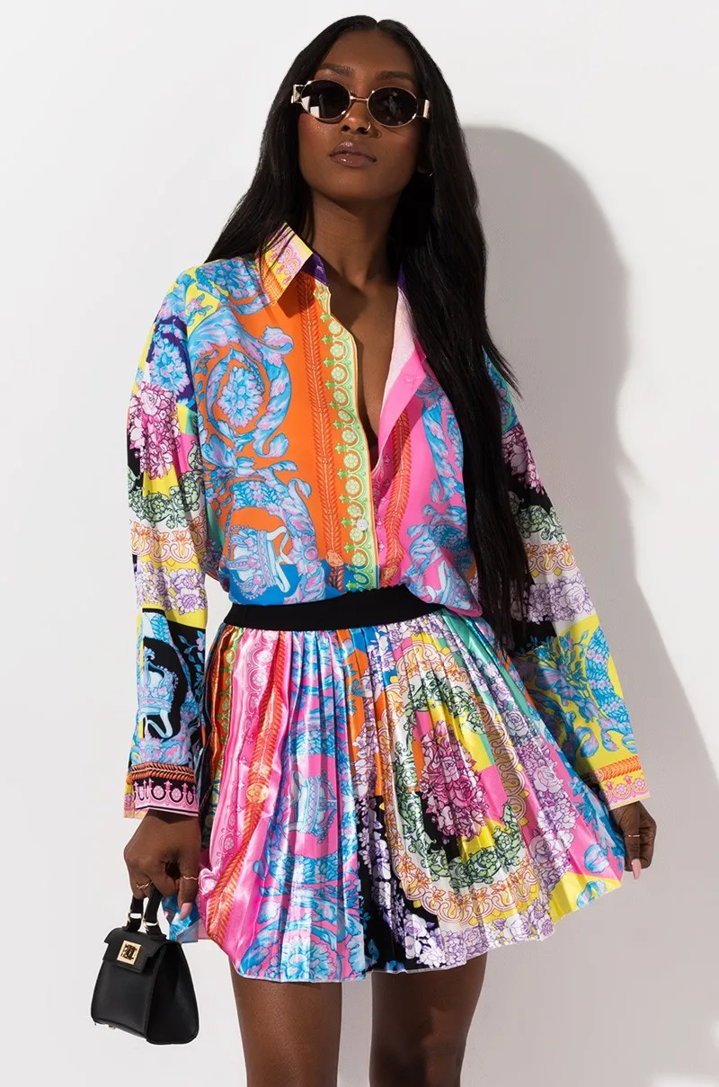Комплект из 2 предметов, сексуальный осенний Модный женский комплект в африканском стиле 2019, женские топы с цветочным принтом, рубашка с