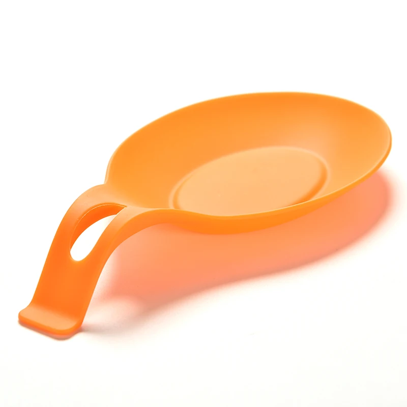 1 шт Силиконовая ложка отдыха жаростойкая кухонная посуда держатель для кухонной лопатки инструмент для приготовления пищи(случайный цвет