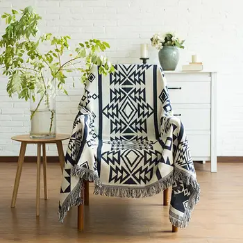 

5 Size Cotton Geometric Pattern Sofa Cover Blanket Couch Mat Lounge Rug Carpet Sheet Slipcover Sofa Blankets