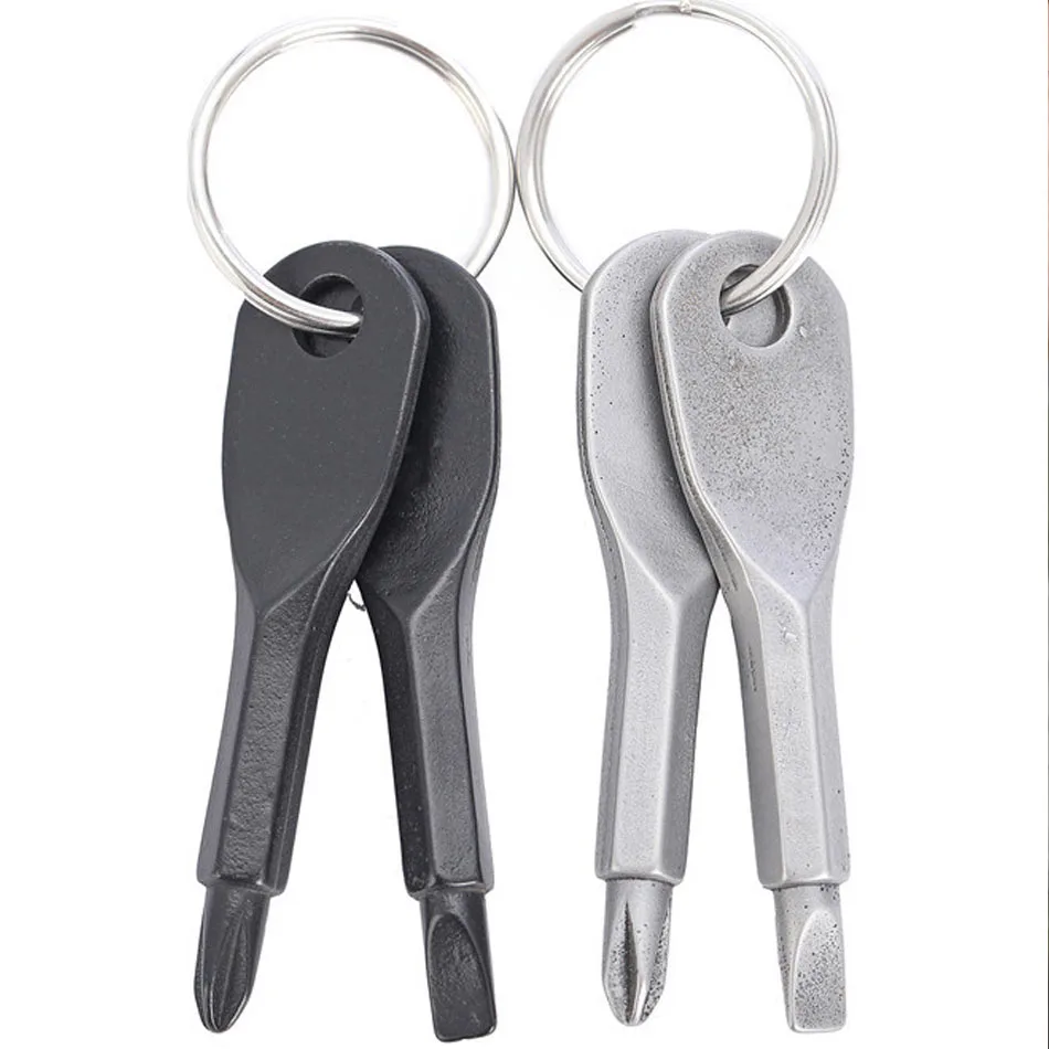 1 Set Stainless Steel Mini Edc Multifunction Screwdriver Key Shape