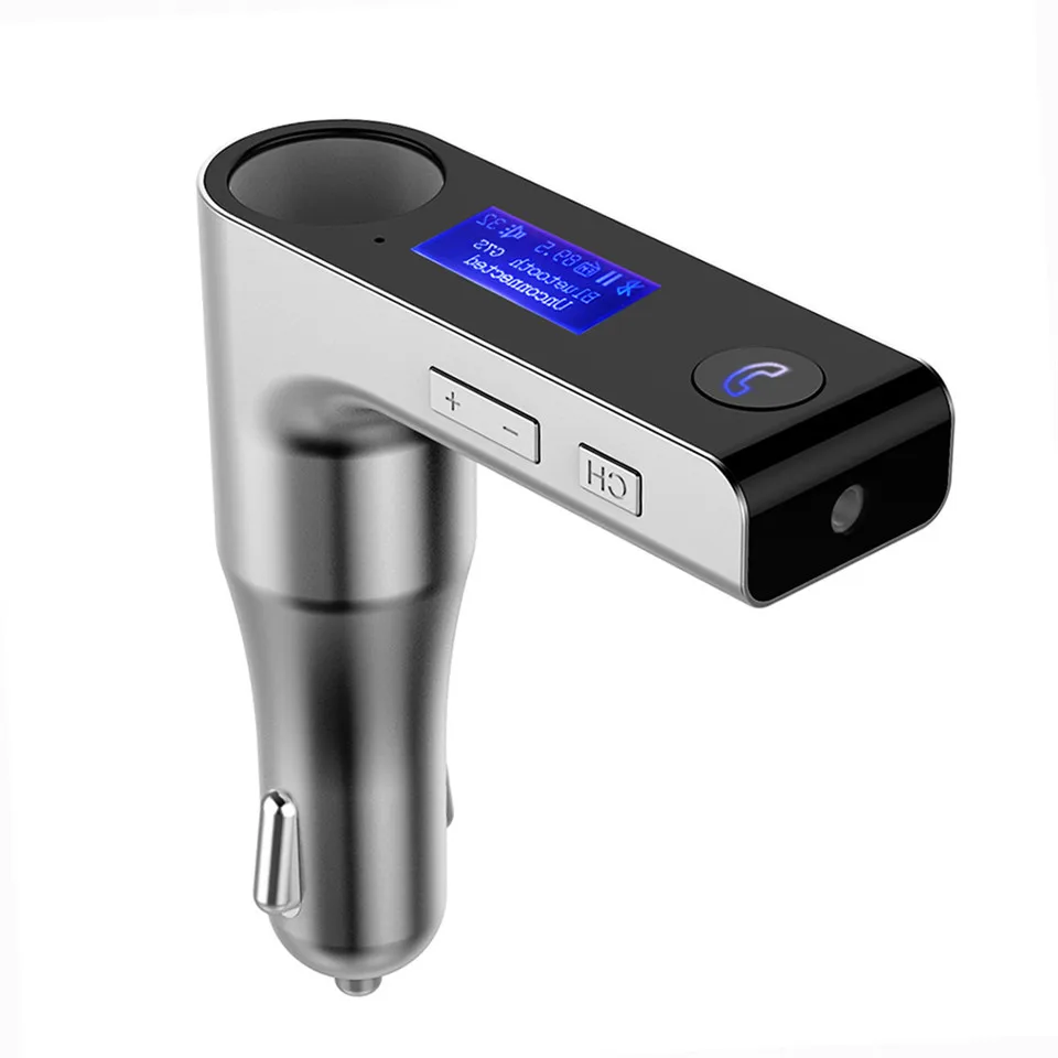 FM Transmitter Hands-free Bluetooth Car Kit Wireless Mp3 Radio Modulator Audio Player Voltage LCD Display USB Car Charger (3)