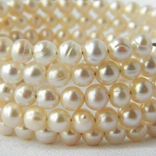 8 '' 5 Strands 6 мм белый круглый пресноводной BraceletNoble стиль естественно прекрасно jewe быстрая