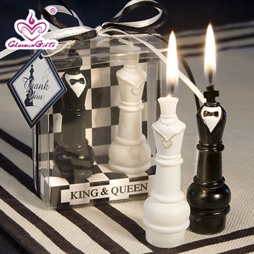 King and Queen Bride groom Candles in gift box wedding party favor gift present novelty