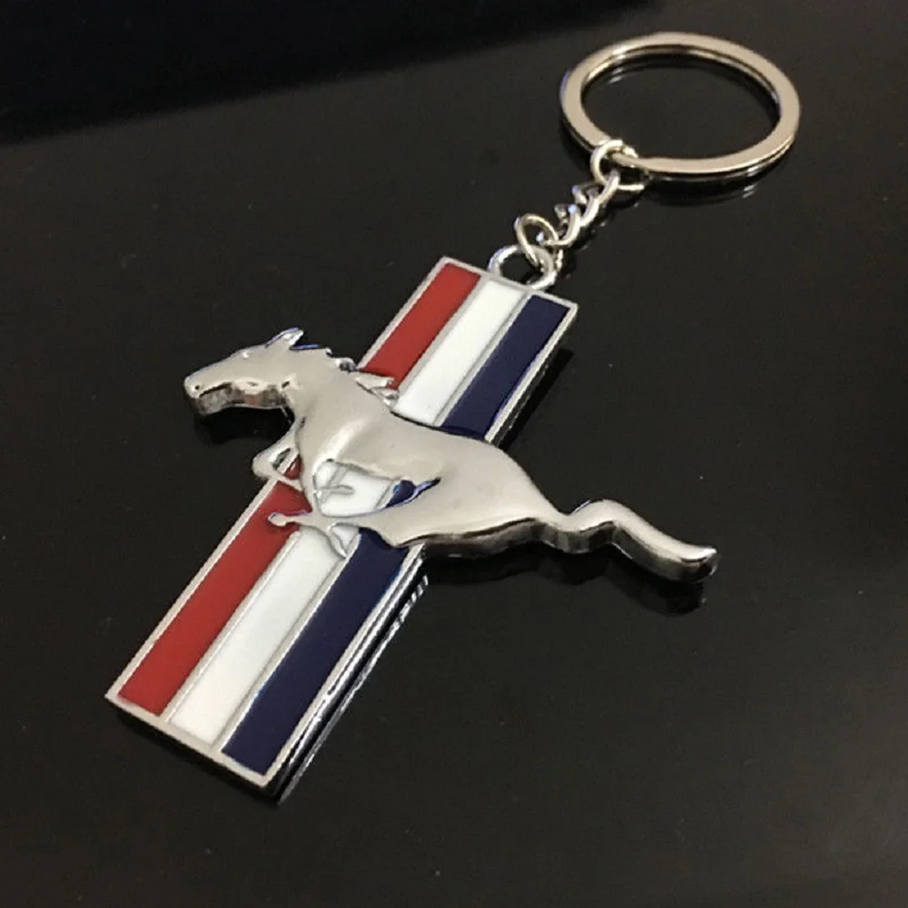 

Metal Car Logo Keyring Keychain Key Chain Pendant Key Holder For Running Horse Ford Mustang Keyring Car Styling