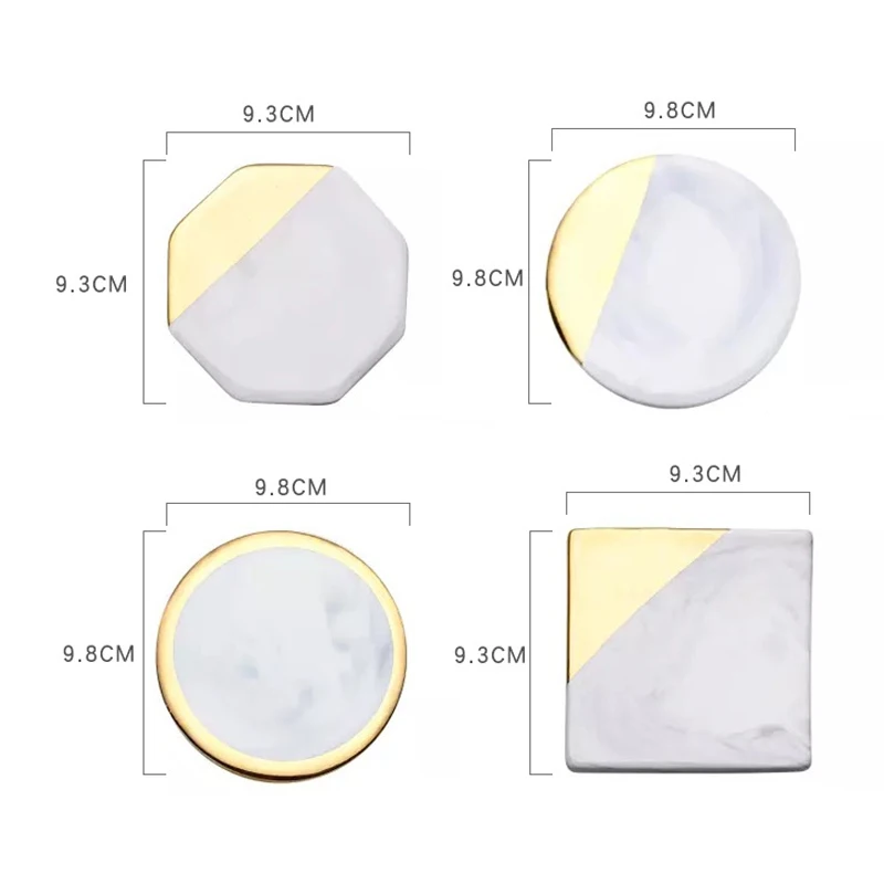 

Hot Cup Mat Ceramic Coaster Pad Heat Resistant Marble Pattern For Kitchen Home Coffee Tea DAG-ship Free Shipping