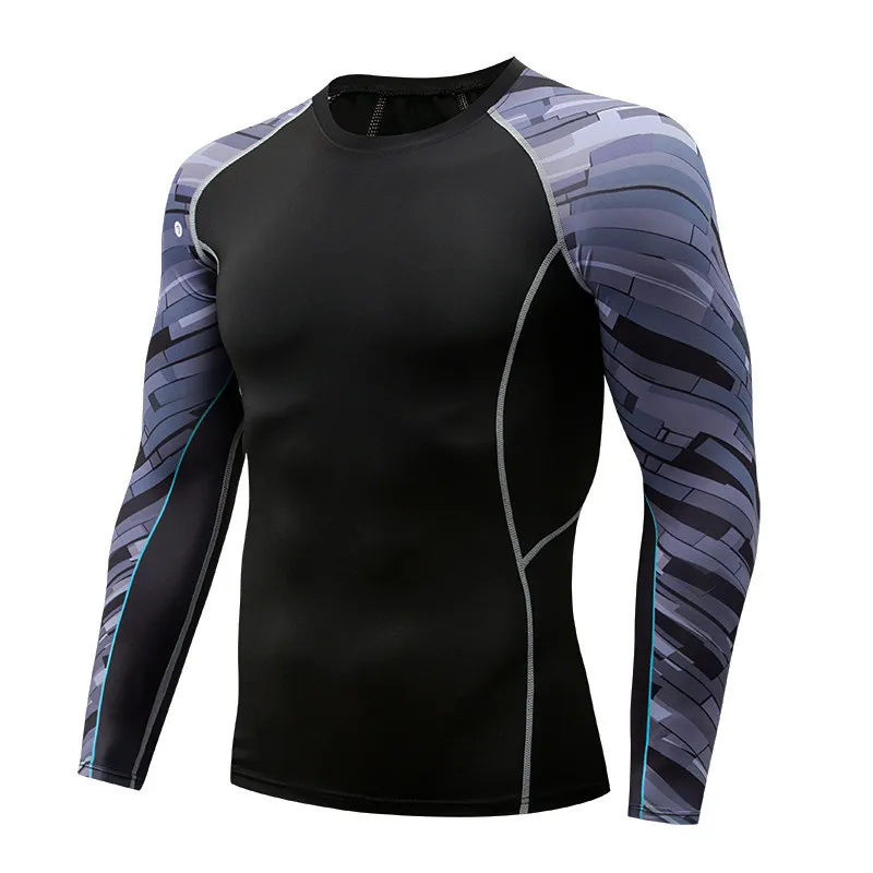 Новая быстросохнущая Мужская компрессионная рубашка для тренажерного зала Мужские штаны для велоспорта Demix Мужская и женская рашгард Спортивная одежда для велоспорта - Цвет: 122
