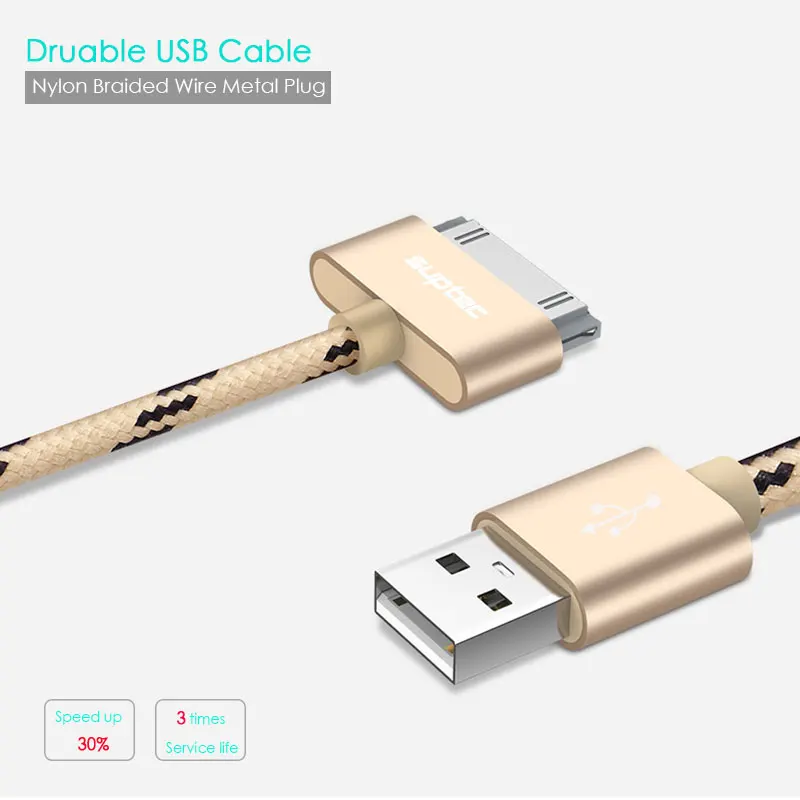 Usb-кабель SUPTEC для быстрой зарядки iPhone 4, 4S, 3g, S, 3g, iPad 1, 2, 3, iPod Nano touch, 30 Pin, адаптер для зарядного устройства, шнур для синхронизации данных