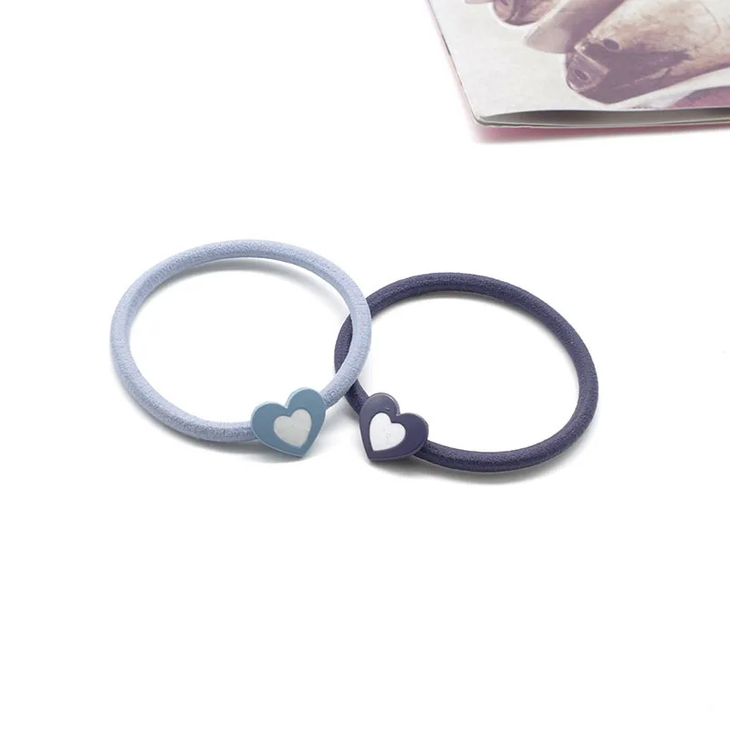 

1 pcs Hot Selling Elastic women pretty Heart Shape Hair Ties girl's fashion hair Ropes cute gum lady's fresh Hair Accessories