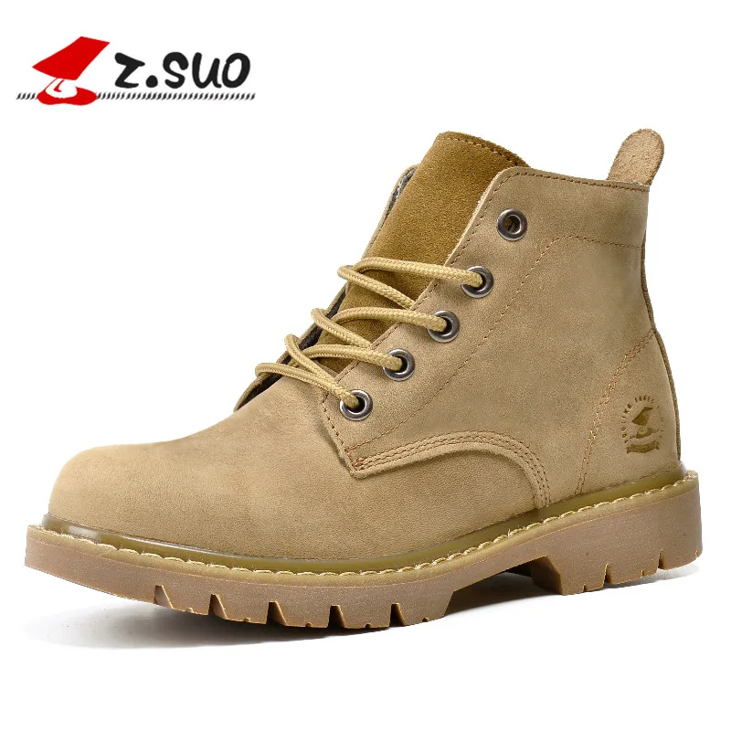 

Z.SUO Brand 307N Women's Autumn Winter Fashion Nubuck Leather Tooling Boots High Quality Crazy Horse Leather Woman Work Boots