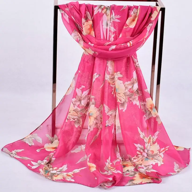 

DROPSHIP 2019 New Arrival Women Fashion Printed Soft Chiffon Shawl Wrap Ladies Wraps Scarf Summer Beach Scarves Freeship #J05