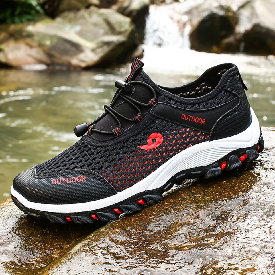 

Breathable mesh hiking shoes Men Outdoor Sports Hiking Shoes Tactical trekking Sneakers Summer Footwear zapatillas Walking Shoes