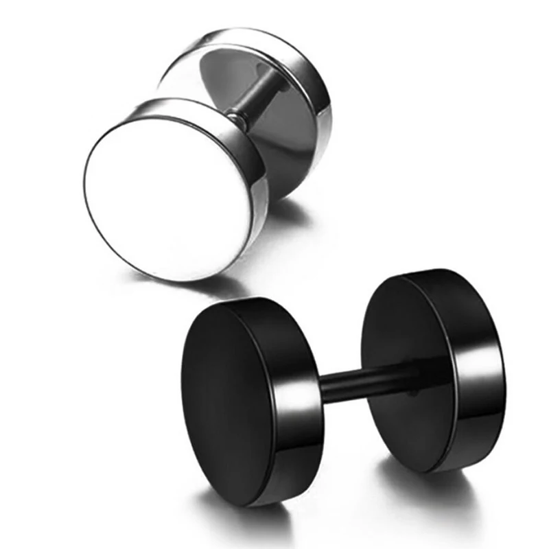 KOFSAC мужские ювелирные изделия для ушей титановые стальные серьги для женщин индивидуальность хип хоп Рок Черный штанга гипоаллергенные серьги Bijoux