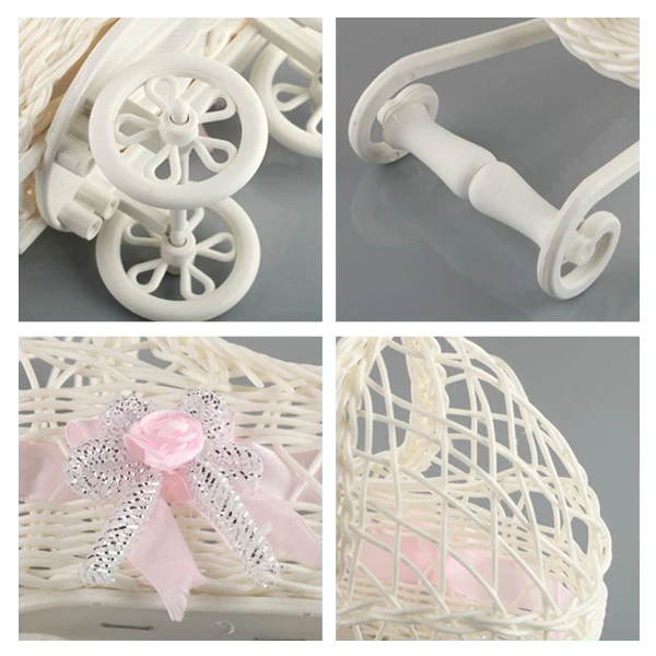 Плетеная корзина для коляски Цветочная ваза органайзер для хранения детский душ вечерние подарки - Цвет: Pink