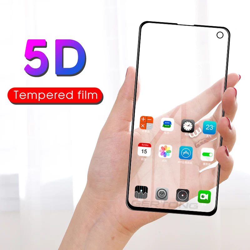 5D изогнутое полное покрытие закаленное стекло для samsung Galaxy S10e J8 J6 J4 Plus 9H Передняя Защитная пленка для экрана