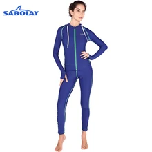 SABOLAY гидрокостюм купальный жилет Быстросохнущий солнцезащитный крем против УФ супер размер с капюшоном для купания на молнии гидрокостюм пляжная одежда для женщин