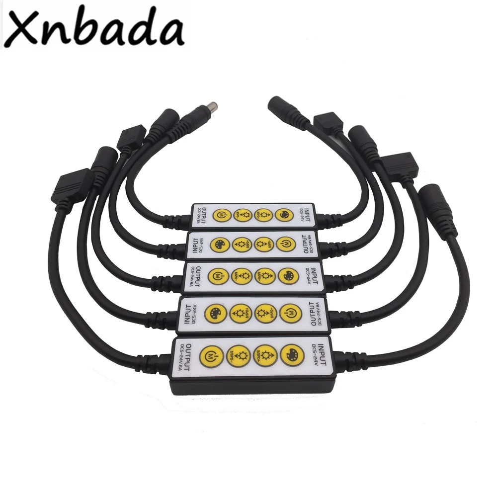 

Mini 4Keys Dimmer CCT RGB RGBW RGB+CCT Led Controller For 5050 Led Strip Light Lamp DC5-24V