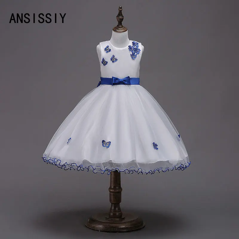 

Girls Dress Butterfly Formal Frocks Princess Wedding Bow Dresses Fancy Children Ball Gown Party Costume Performance Cloth 4 6 8Y