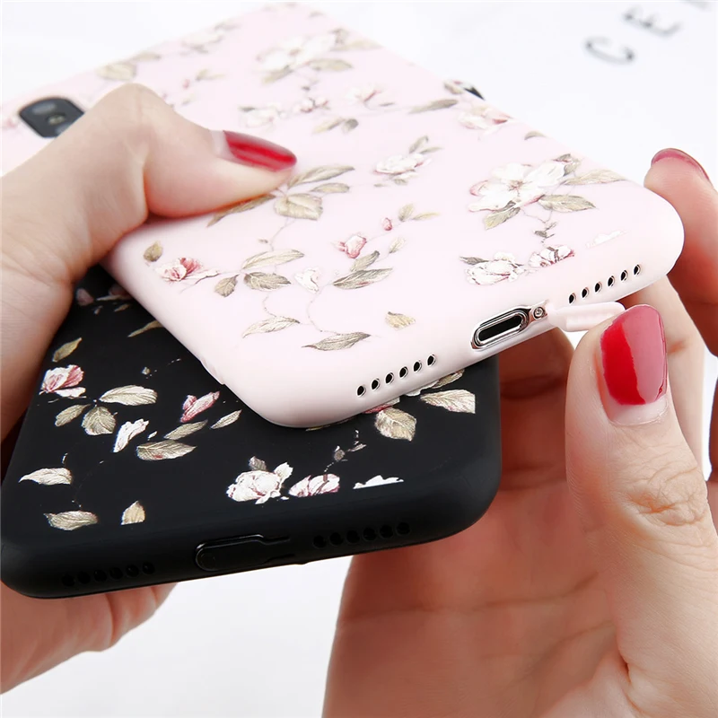 Lovebay Phone Case For iPhone 6 6s 7 8 Plus X XR XS Max 5 5s SE Fashion Cute Cartoon Beautiful Flower Soft TPU For iPhone X Case