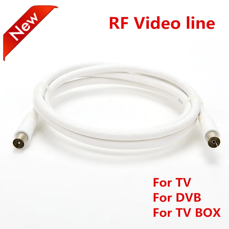 Vmade 1m white black RF line coaxial coax cable assembly video IEC DVB TV male to