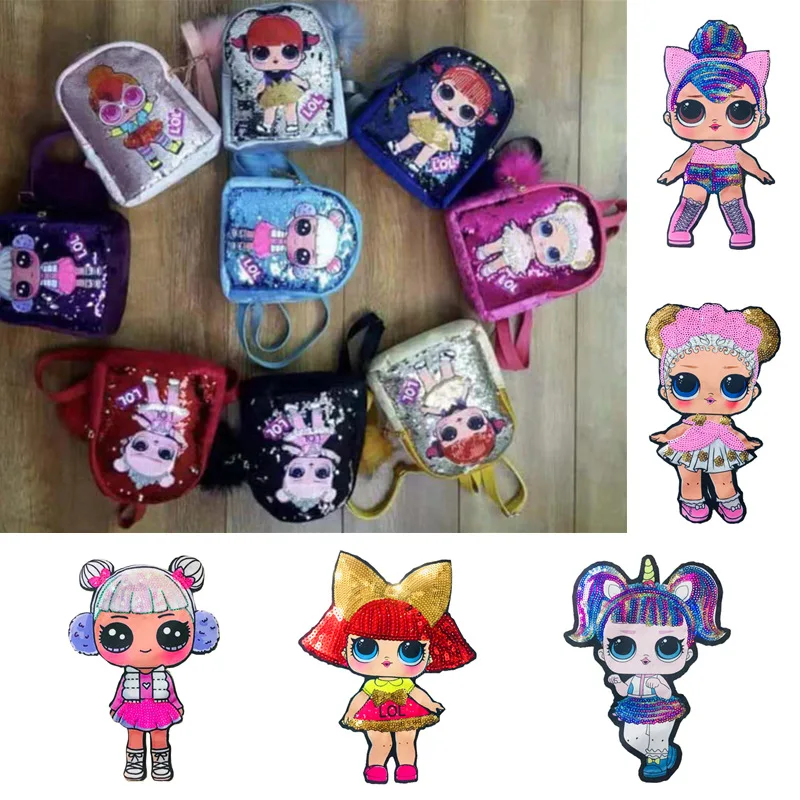 

FFLACELL Little Girl Swimsuit Patch Sequin Embroidery Stickers Patch Apparel Sewing On T-shirt Dresses Badges Height 20cm