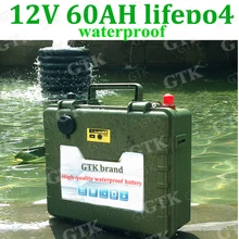 Водонепроницаемый 12,8 V 12v 60ah lifepo4 литиевая батарея USB порт BMS 4S для RV дорожные знаки инвертор разведка скутер+ 6A зарядное устройство