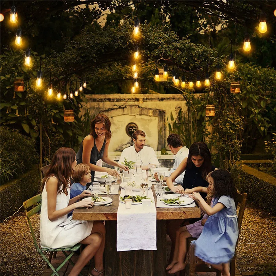Lâmpadas do Pátio da Classe Festa de Casamento Cordas com 10 10m ao ar Fada Natal Thrisdar Livre Pcs Edison Comercial Gazebo Guirlanda Luz 19 Fada Natal Luz Cordas Com 10 Thrisdar