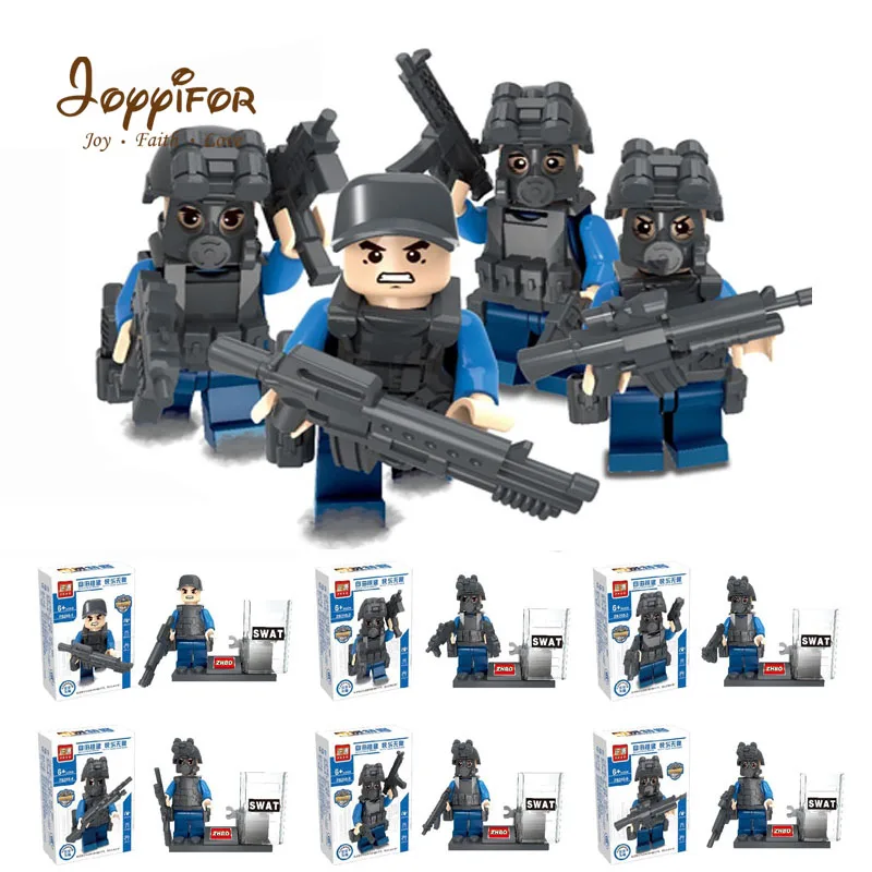 

City Police SWAT Military Helicopter Armoured Cars Building Blocks Toys Bricks LegoINGlys ninjago Education for Children Gifts