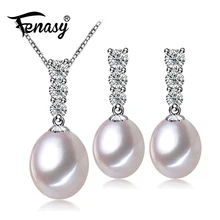 FENASY Trendy natural pearl Necklace Set women natural pearl Jewelry Chain Necklace Bracelet African Jewelry Sets aliexpress