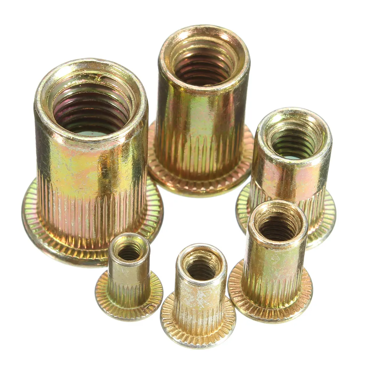 

10PCS/Set M3 M4 M5 M6 M8 M10 M12 Flat Head Metric Threaded Blind Rivet Nut Insert Rivnut Nutsert Screw