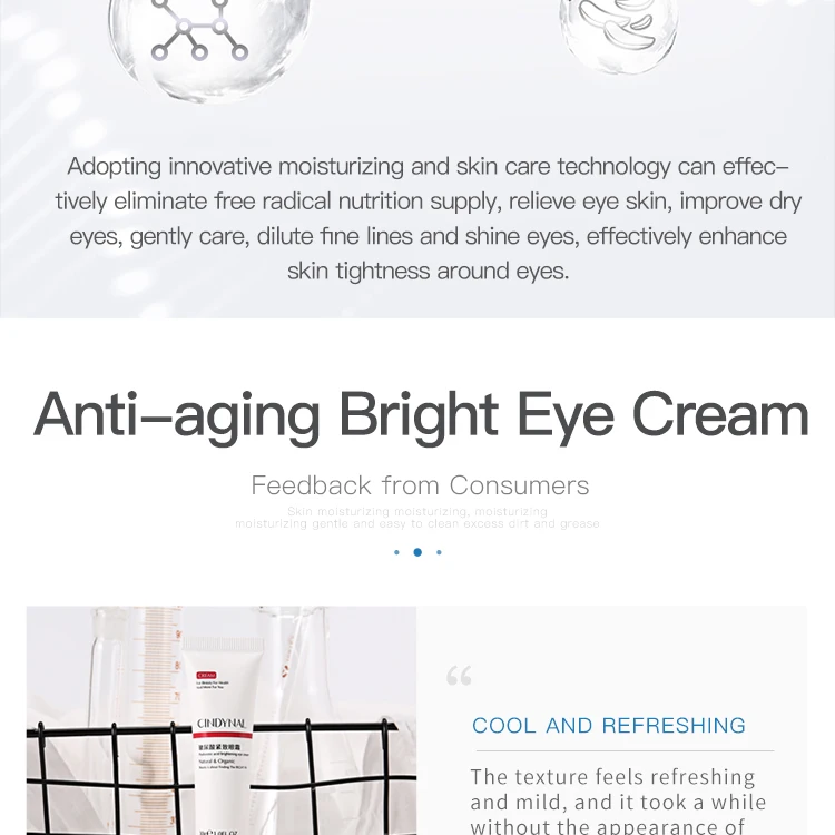 OEM moisturizing nourishing anti wrinkle eye cream for dark circles