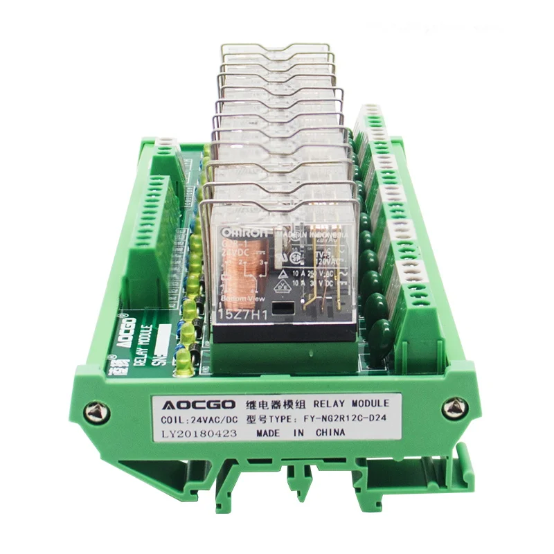 Релейный модуль 12 каналов 1 SPDT DIN Rail Mount OMRON G2R 24 В DC/AC|omron g2r|interface relaydin mounting rail |