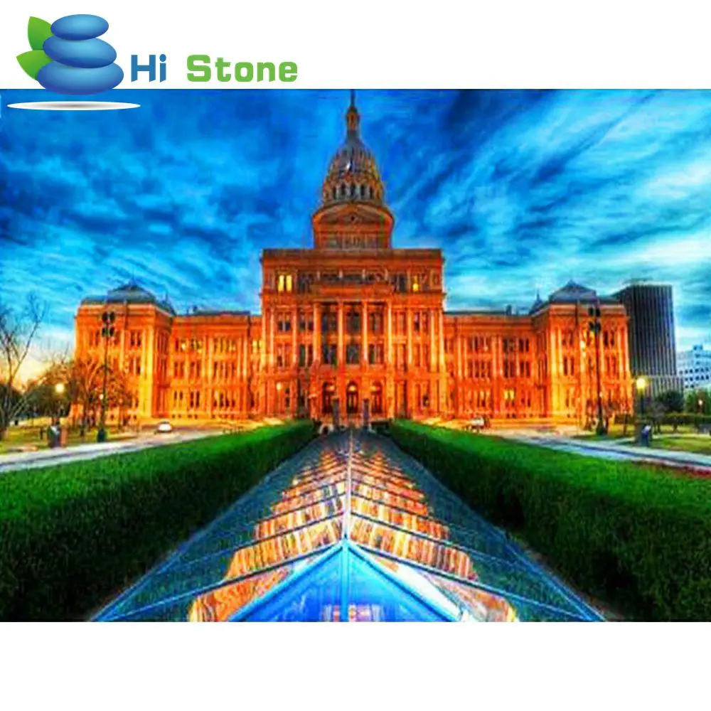 5D DIY Diamond Painting usa Building Embroidery Full round Diamond