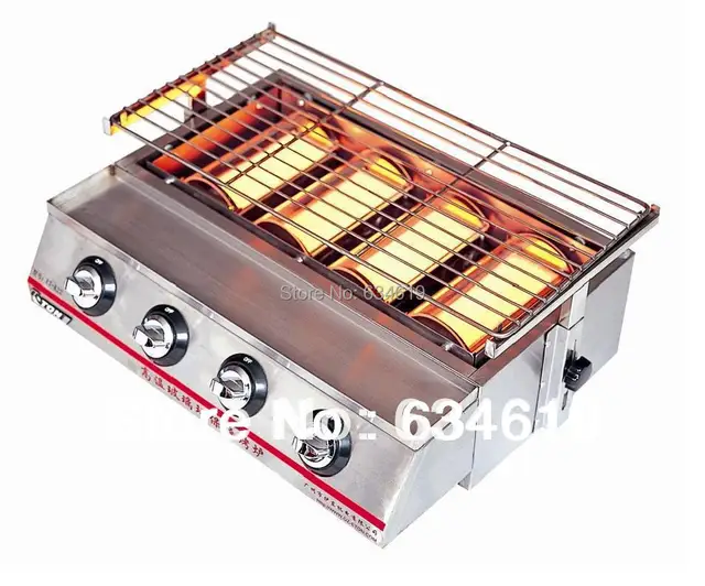 Multi functional commercial smokeless gas stove and commercial gas