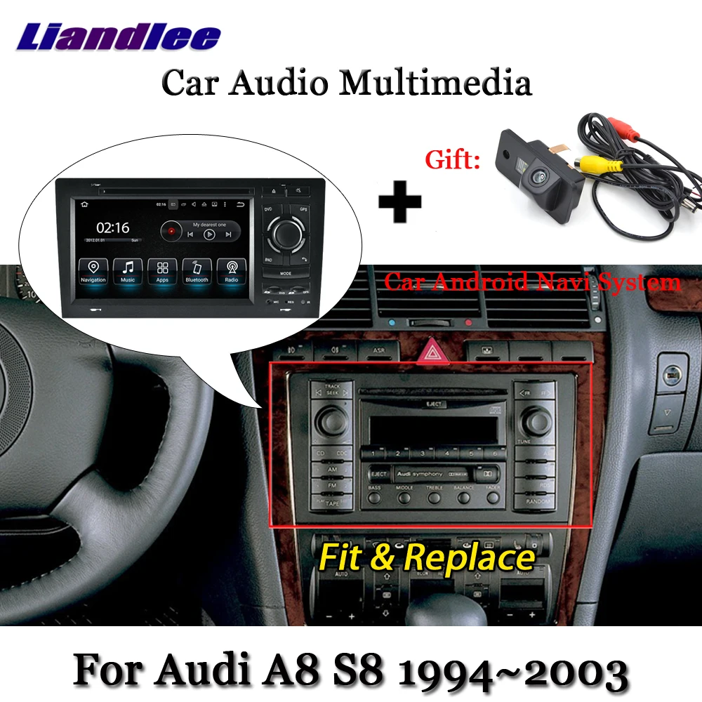Liandlee coche sistema Android para Audi A8 S8 D2 4D 1994 ~ 2003 Radio DVD TV Carplay Cámara GPS Navi navegación BT pantalla Multimedia