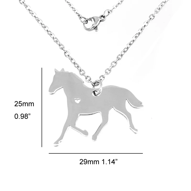 Risul سباق الخيل قلادة شخصية الحصان الحصان تشغيل stainlesssteel عاشق هدية الحصان مجوهرات رولو سلسلة قلادة