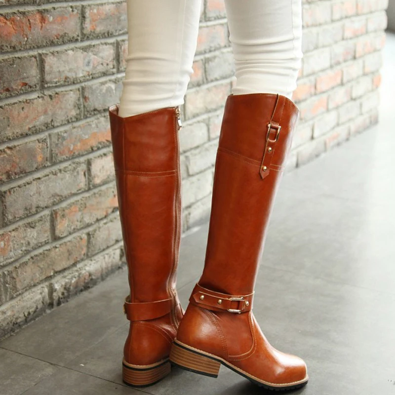 botte haute talon plat