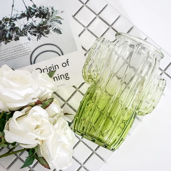

Nordic ins cactus glass vase hydroponic tabletop decoration room glass photo props decoration flower vase for home decoration