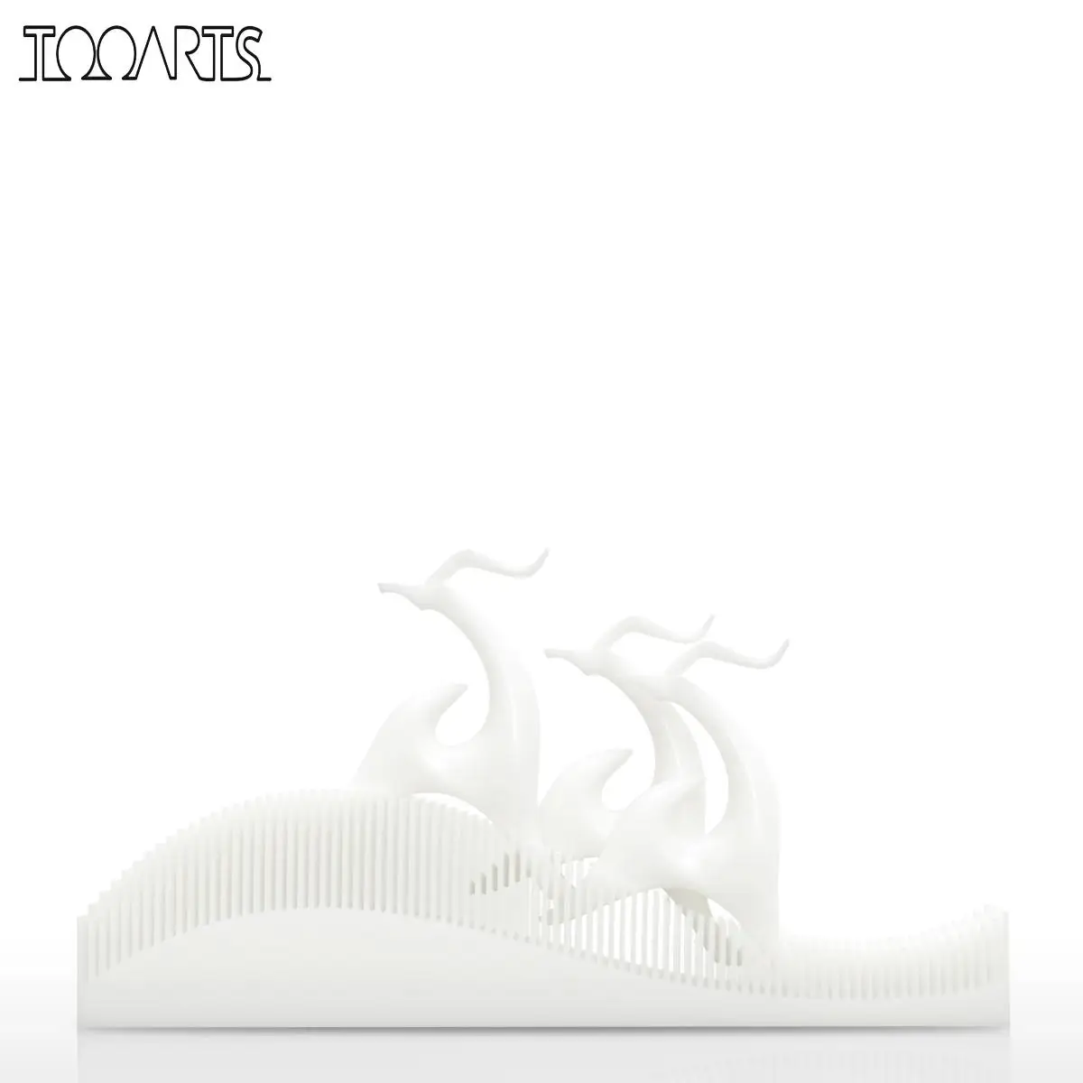 

Tooarts Elk Family Statue 3D Printed Sculpture Creative Abstract Animal Elk Statue Home Desk Decoration Table Decor Sculpture