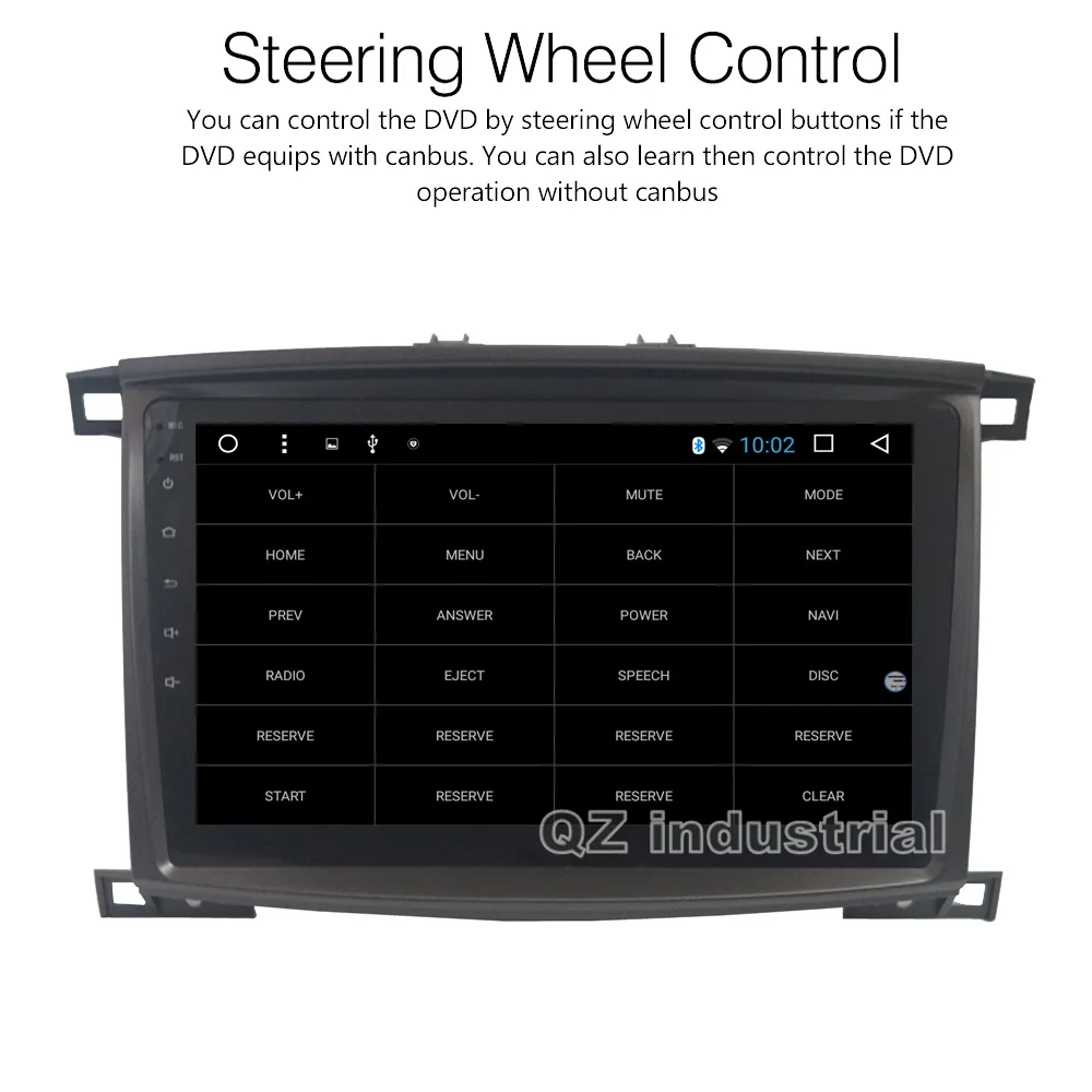 QZ промышленный HD 10 дюймов Android 8,1 T3 для Land Cruiser 100 LC100 автомобильный dvd-плеер с OBD 3g 4G gps wifi радио Navi RDS BT карта